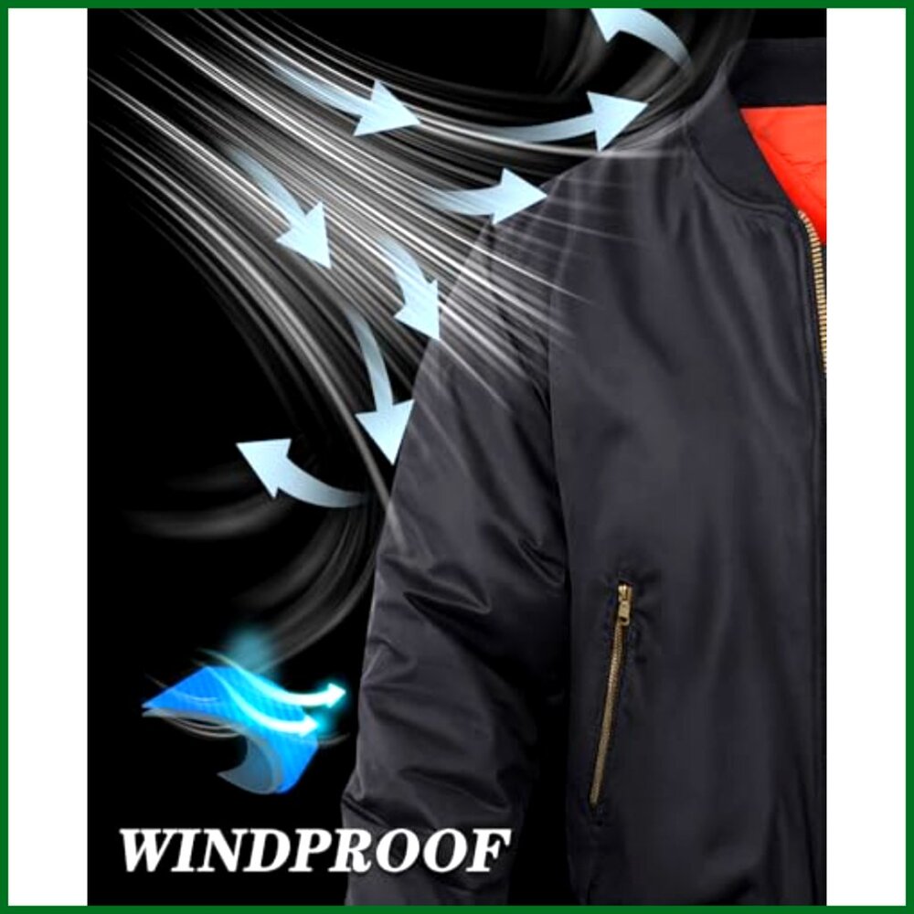 Classic Bomber Jacket Quilted Polyester Straight … - image 3